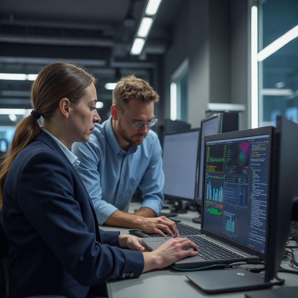 Technician helping a customer